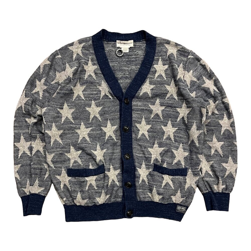 Denim & Supply Ralph Lauren Navy and Cream Star-Pattern Cardigan